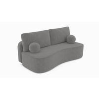 BETTSOFA SANDRO Grau Bucle-Stoff mit Schlaffunktion - Grau, Textil (101/93/207cm) - MASSENO