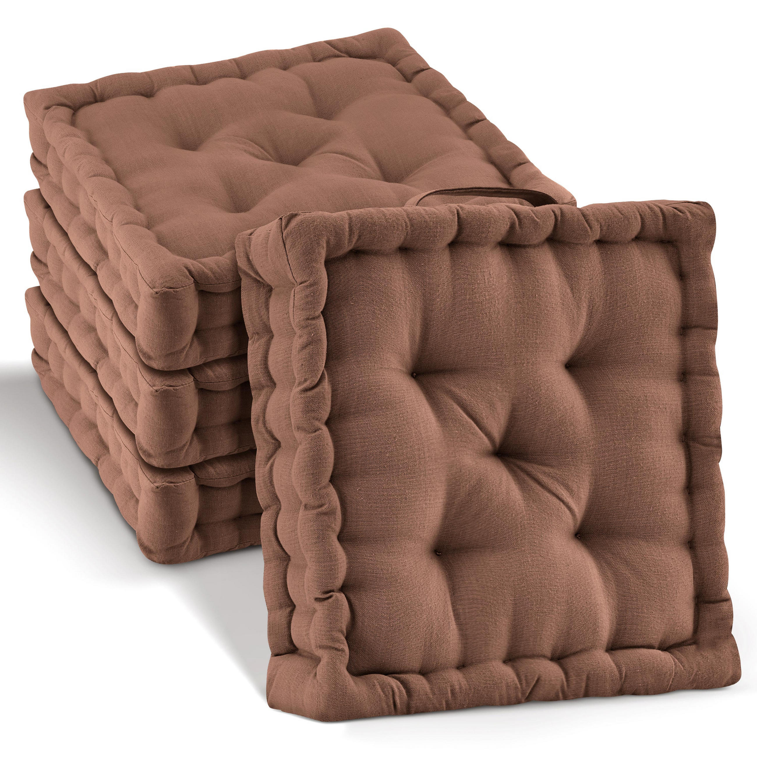 STUHLKISSEN Mila 40/40/8cm Braun (4tlg) - Braun, Textil (40/40/8cm) - Beautissu 