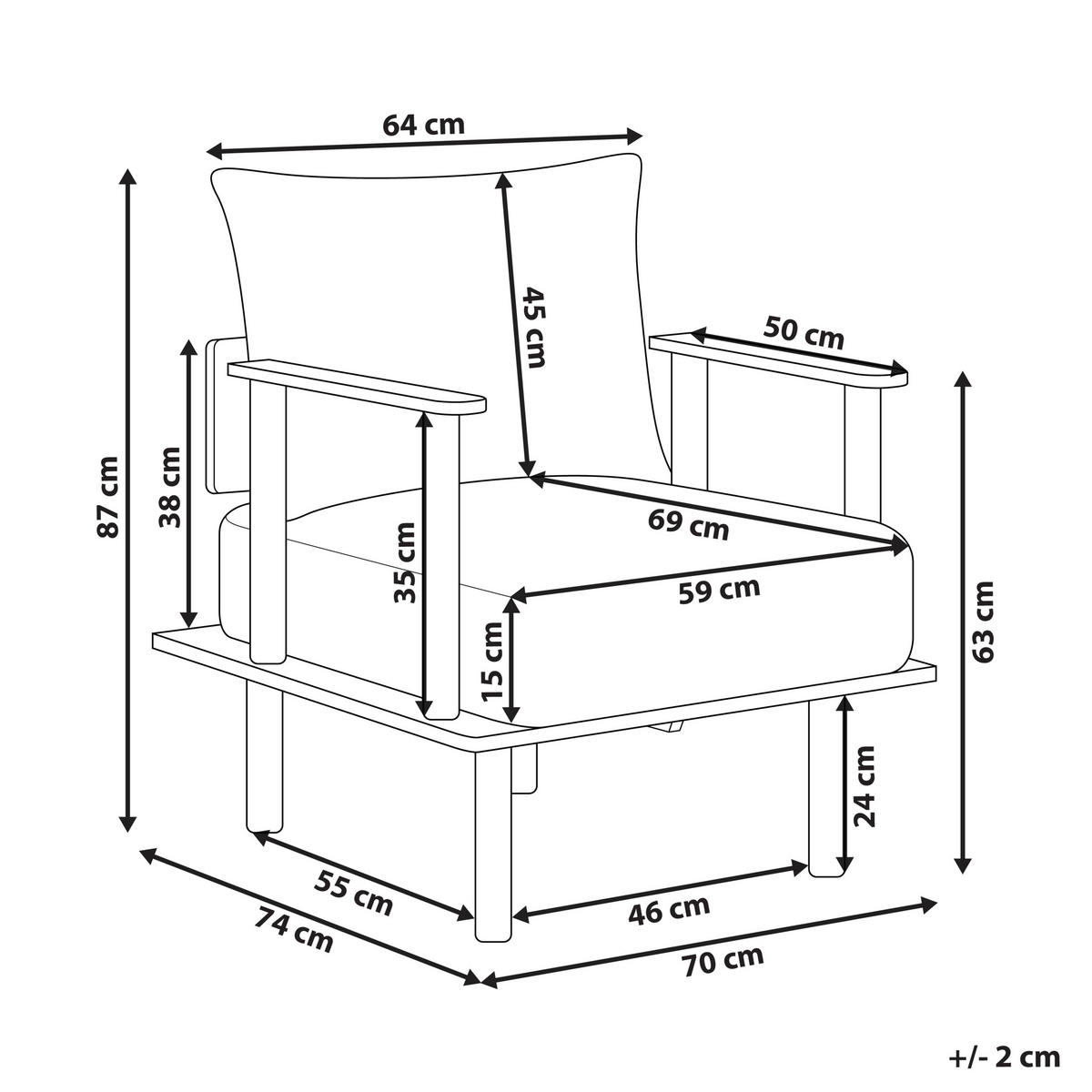 SESSEL Sandbeige Asker - Sandfarben/Braun, Textil (70/87/74cm) - Beliani