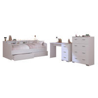 JUGENDZIMMER Sleep 44 in Weiß 4 teilig - Weiß, Holzwerkstoff (120/200/80cm)