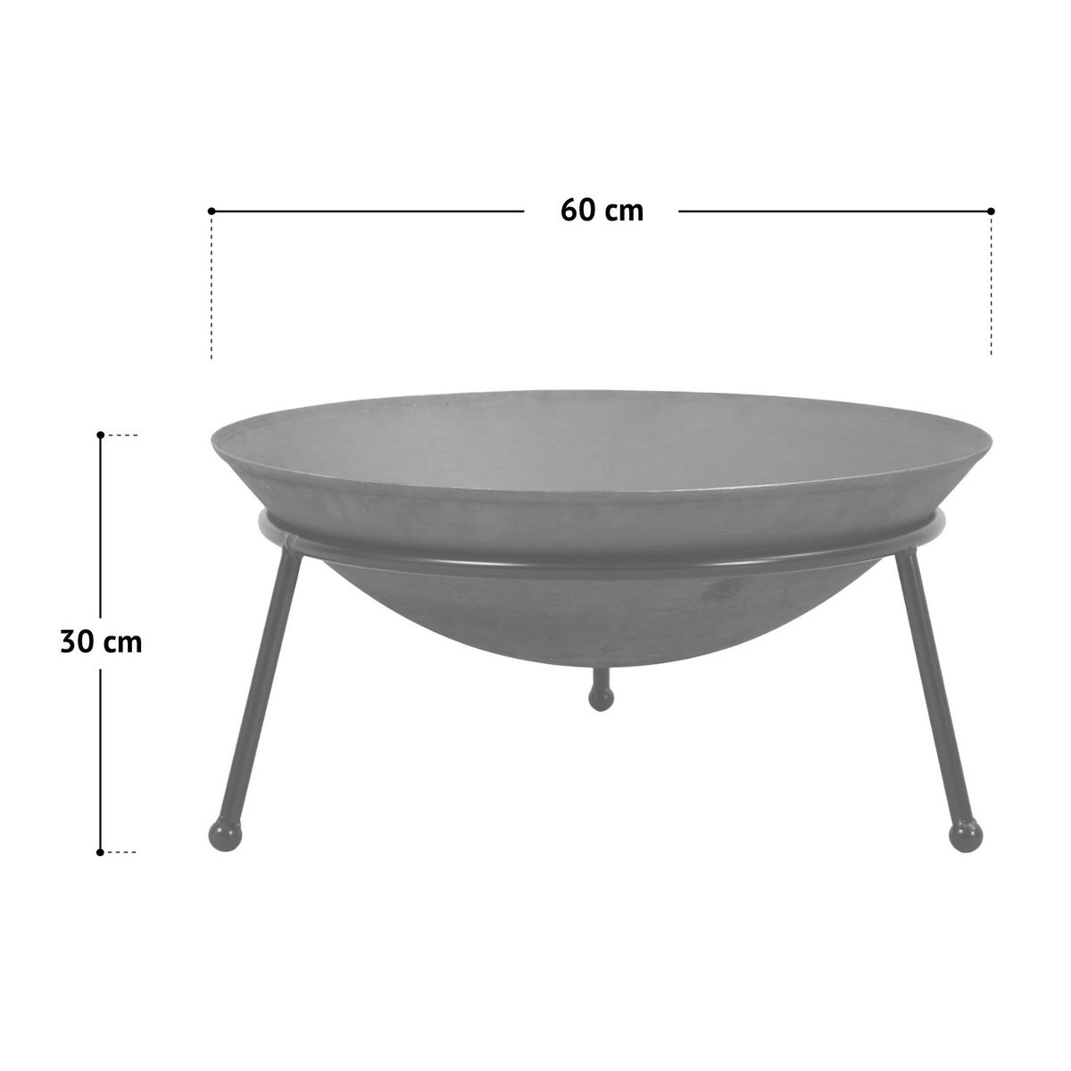 FEUERSCHALE Rund Gusseisen - Schwarz, Metall (60/30/60cm) - TAINO