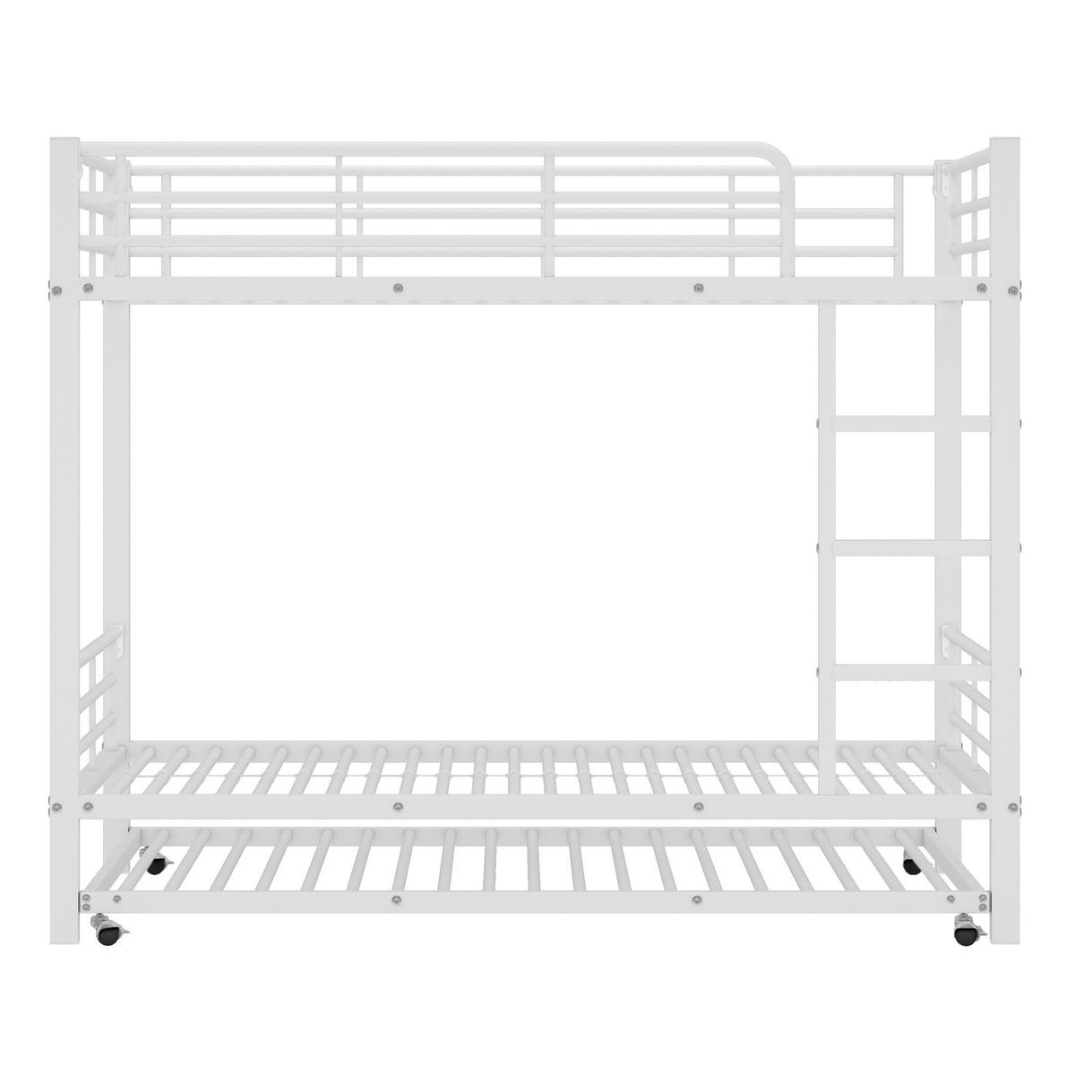 ETAGENBETT 90/200 cm aus Metall mit Ausziehbett in Weiß - Weiß, Metall (90/190cm) - BEAOK