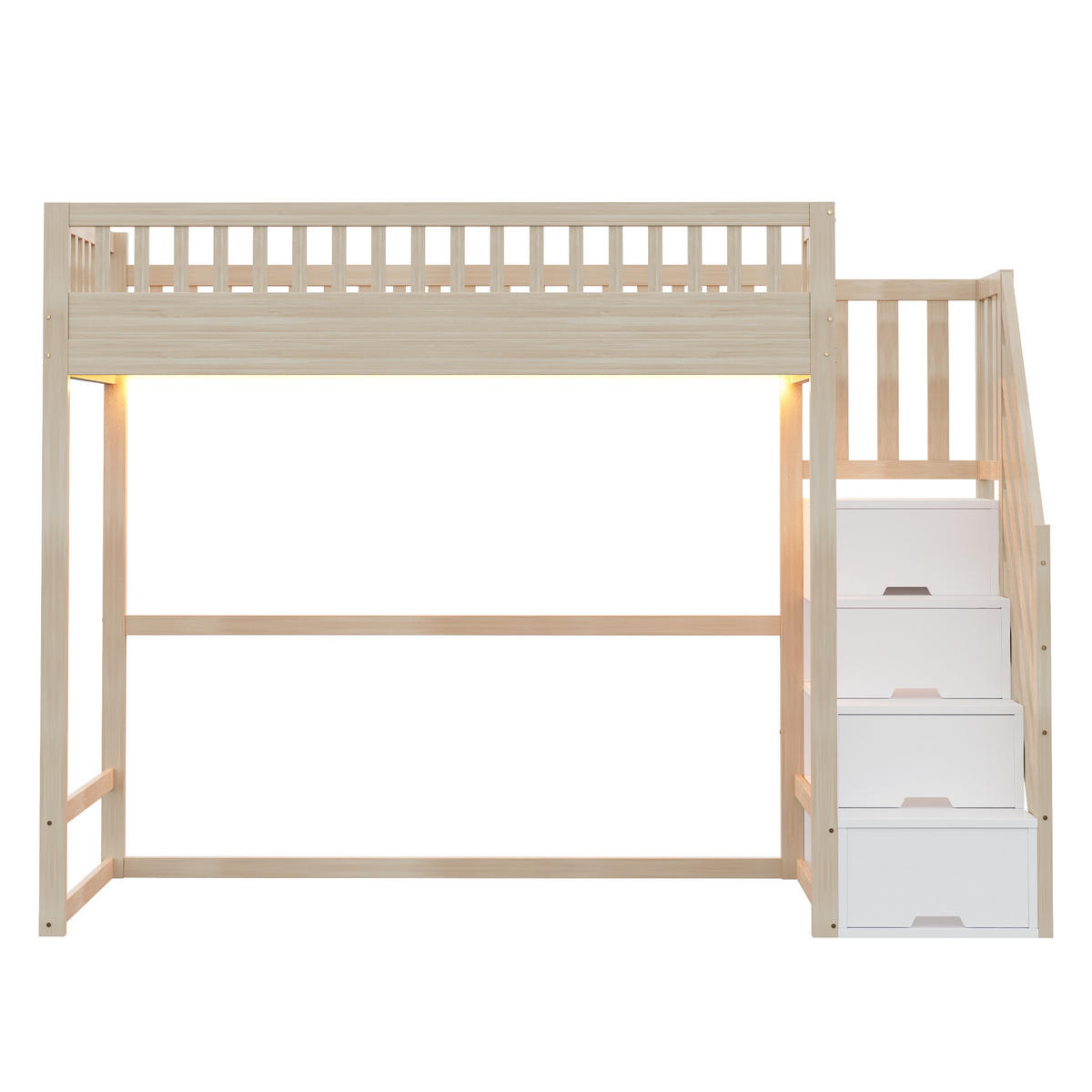 HOCHBETT 90x200 Holz LED Sicherheitsgitter Kiefer - Naturfarben, Holz (90/200cm) - FLIEKS