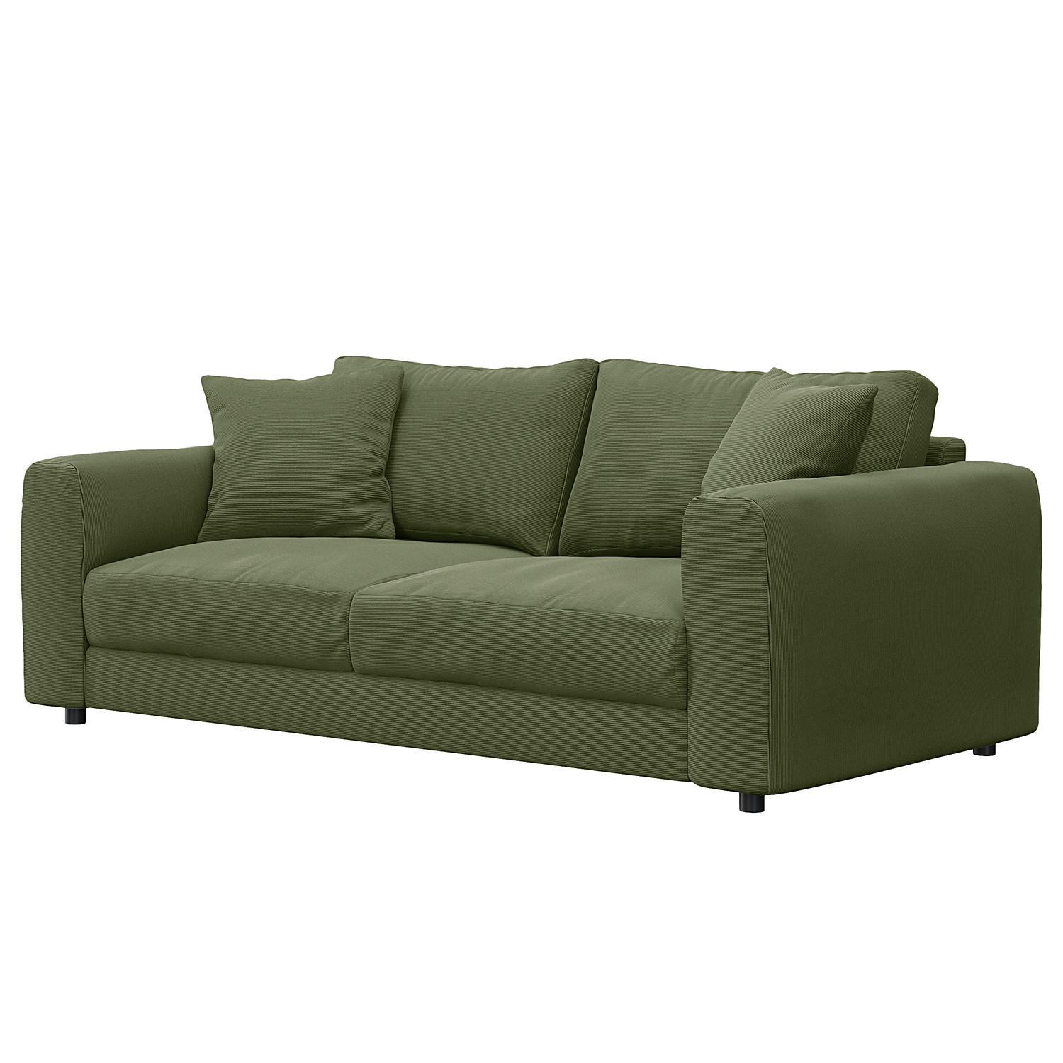 2,5-SITZER SOFA - Schwarz/Grün, Holz/Kunststoff (182/79/106cm) - home24