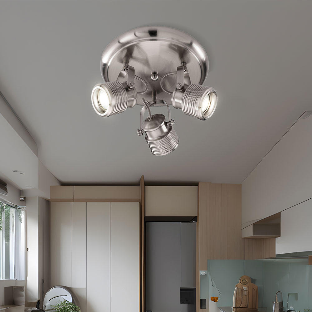 LED DECKENLEUCHTE Nickel-matt Silber - Silberfarben, Metall (25/15/25cm)