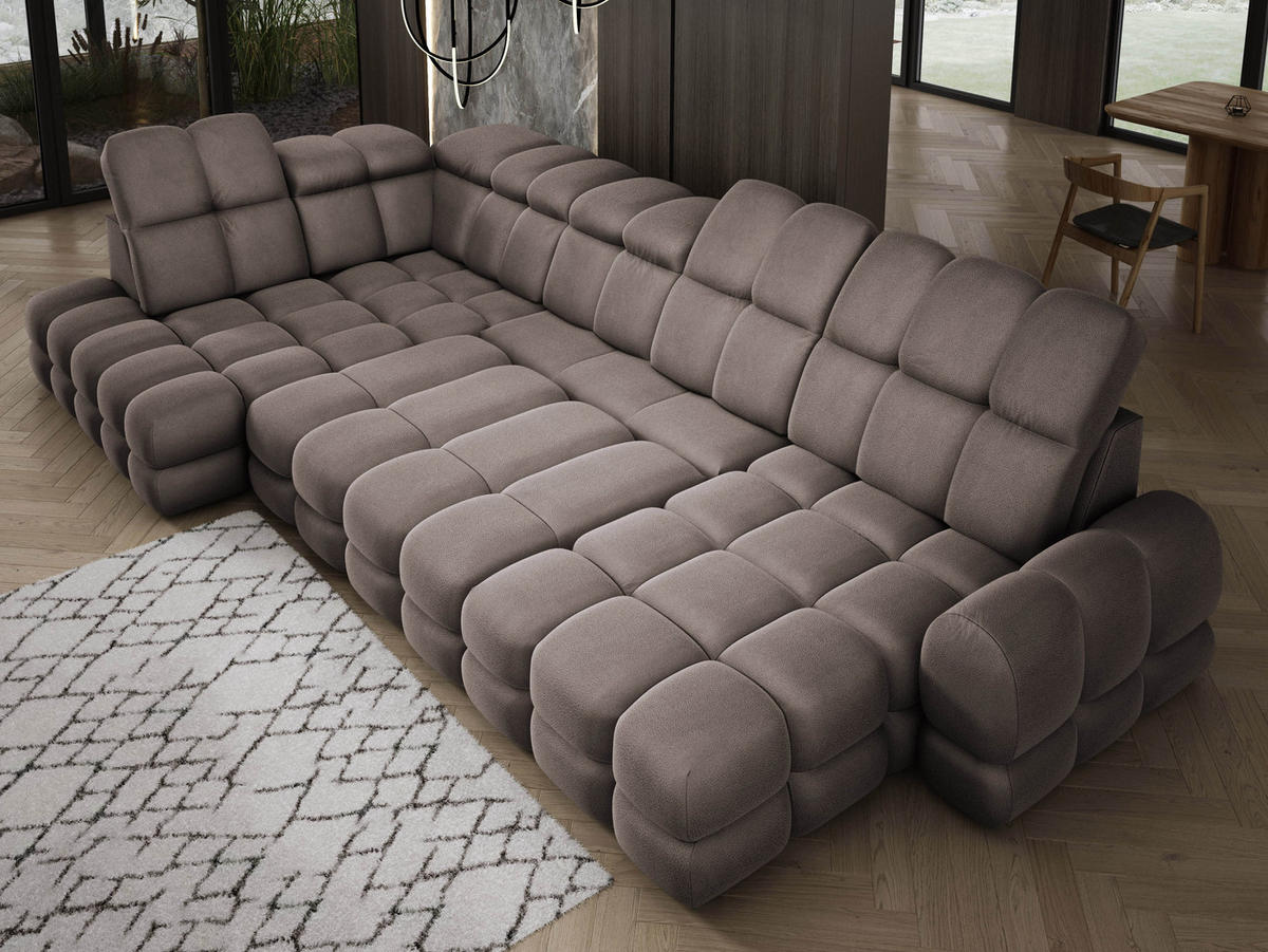 ECKSOFA TOLLO Solar-stoff U-form 400x217x105 cm schokolade - Bronzefarben, Holz/Textil (400/217cm) - DomoHome