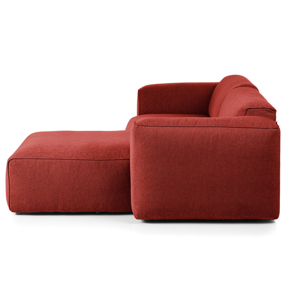 1,5-SITZER ECKSOFA mit Longchair - Rot/Schwarz, Kunststoff/Textil (260/173cm) - home24
