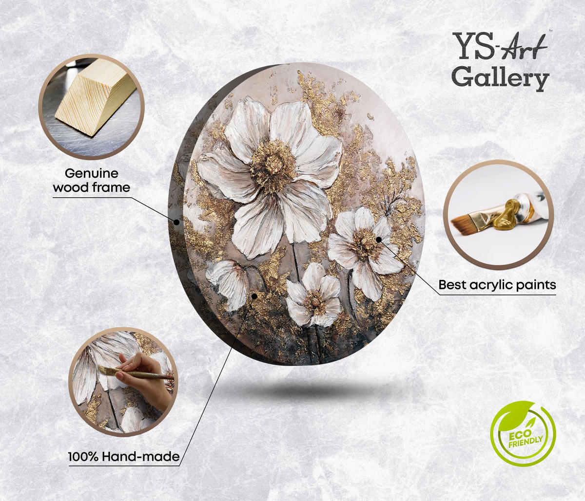 GEMÄLDE Das Glühen der Knospen auf Keilrahmen 60 cm - Multicolor, Holz (60/60cm) - YS-art gallery