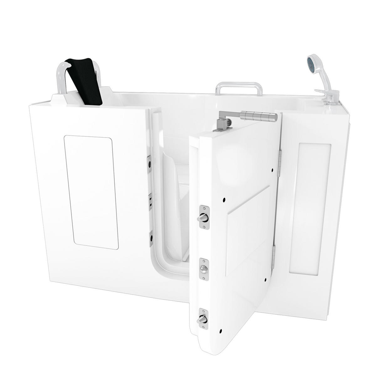 SENIORENWANNE S07-B-R Weiß - Weiß, Glas/Kunststoff (76/116/140cm) - AcquaVapore by Sandra Jentho