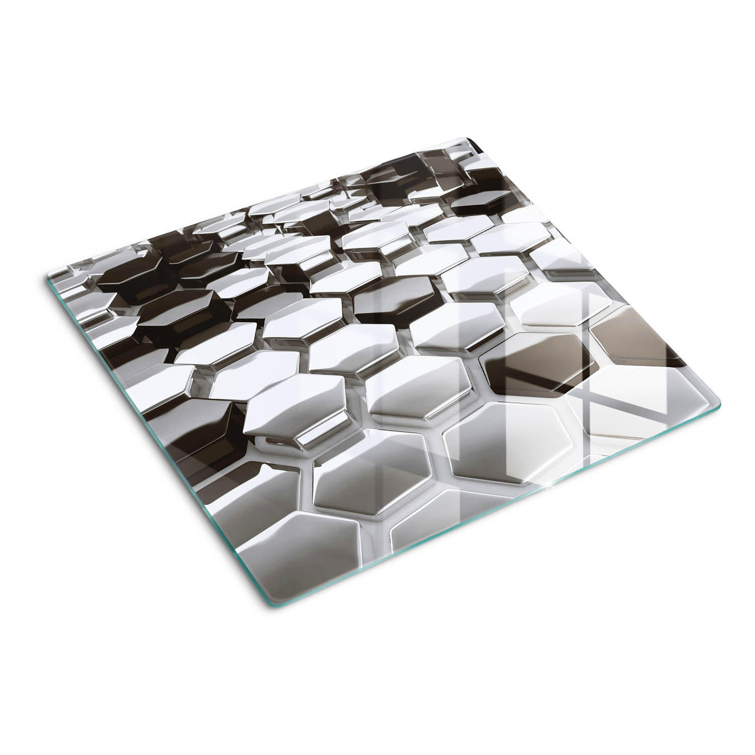 GLASPLATTE 60x52 cm 3D - Silberfarben, Glas (60/0.4/52cm) - TULUP