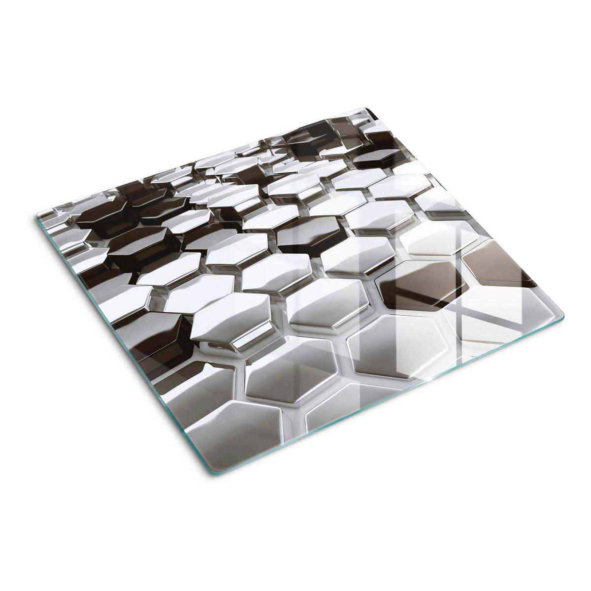 GLASPLATTE 60x52 cm 3D - Silberfarben, Glas (60/0.4/52cm) - TULUP
