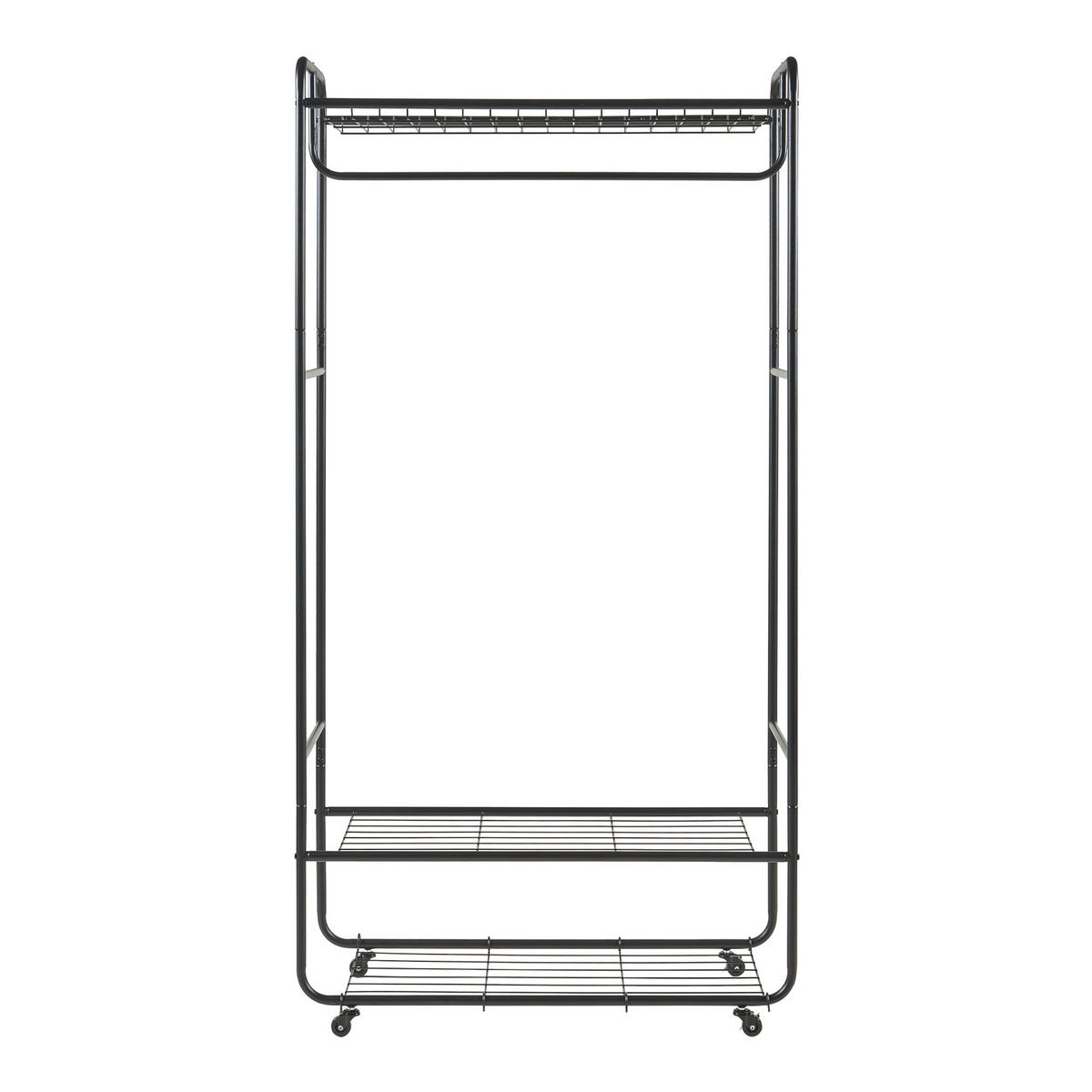 ROLLGARDEROBE Vestvågøy - Schwarz, Metall (90/176/40cm) - [en.casa]