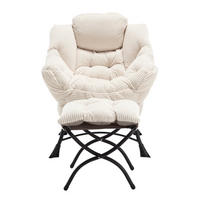 SESSEL mit Hocker und Seitentasche, DE-42195, Weiß - Weiß, Metall (70/95/64cm) - ComfortXL