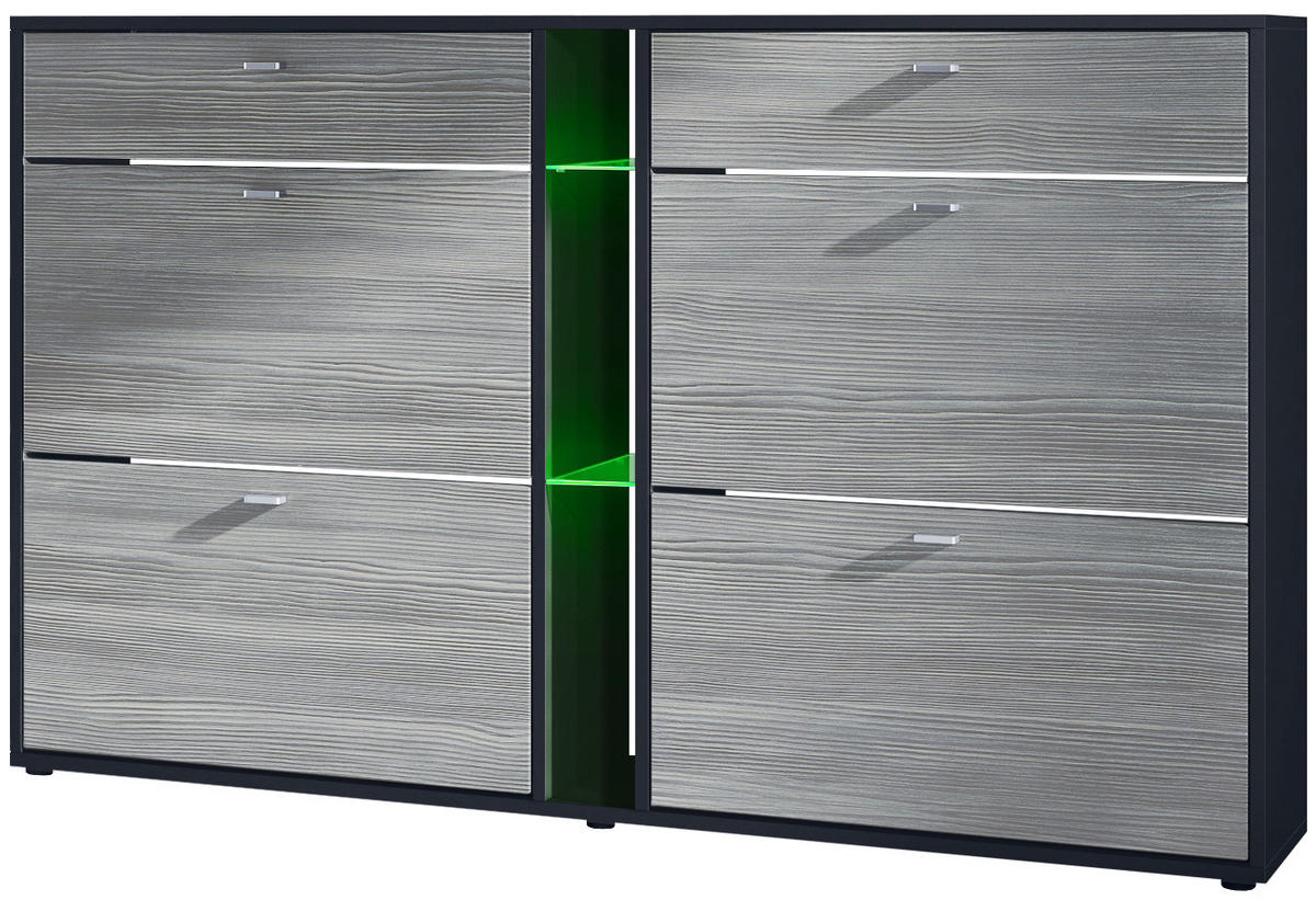 SCHUHSCHRANK Today Fronten in Avola-Anthrazit - Anthrazit, Holzwerkstoff (155.5/95/28cm) - Vladon