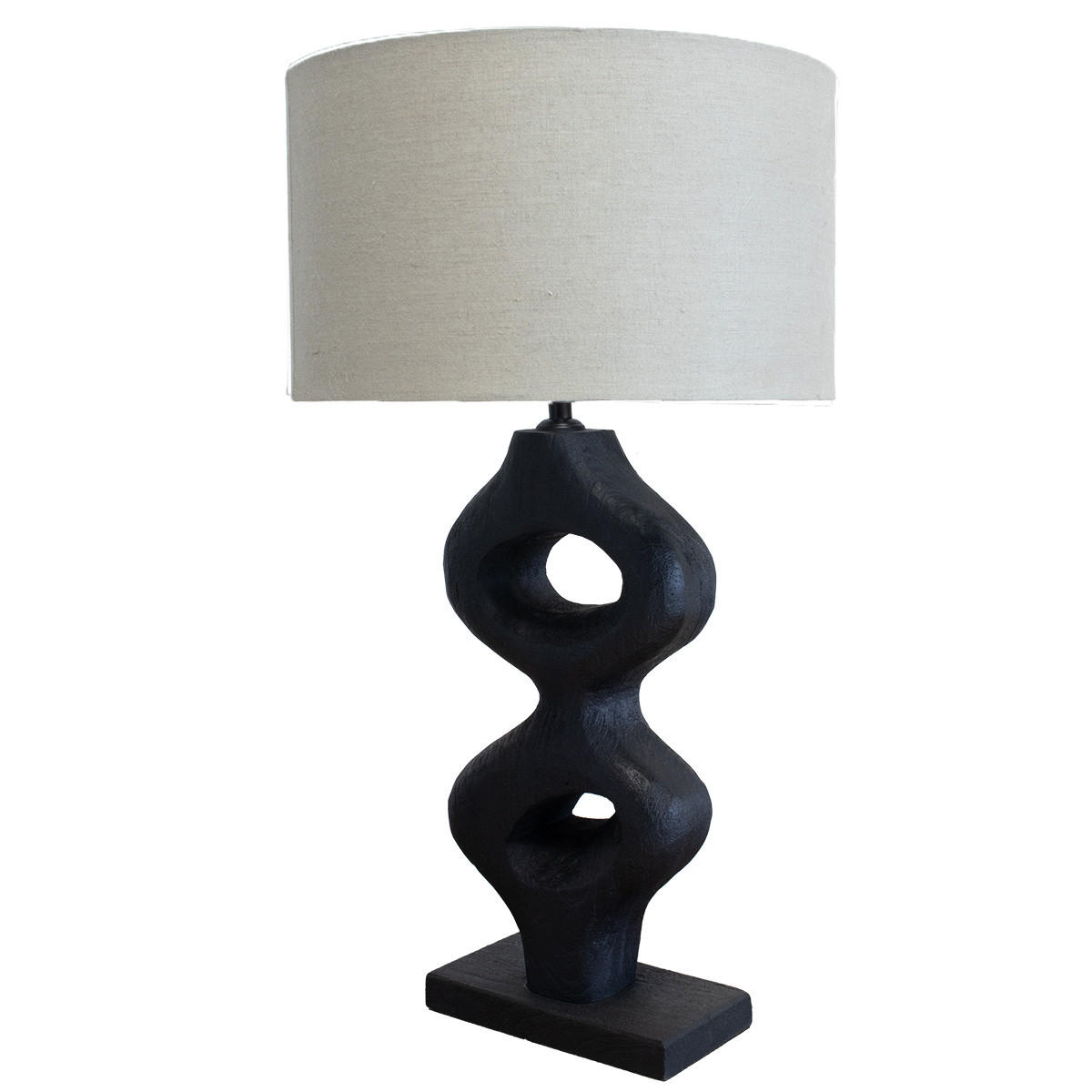 TISCHLAMPE aus Mangoholz 60cm, schwarz - Schwarz, Holz (38/38/60cm) - Giga Meubel