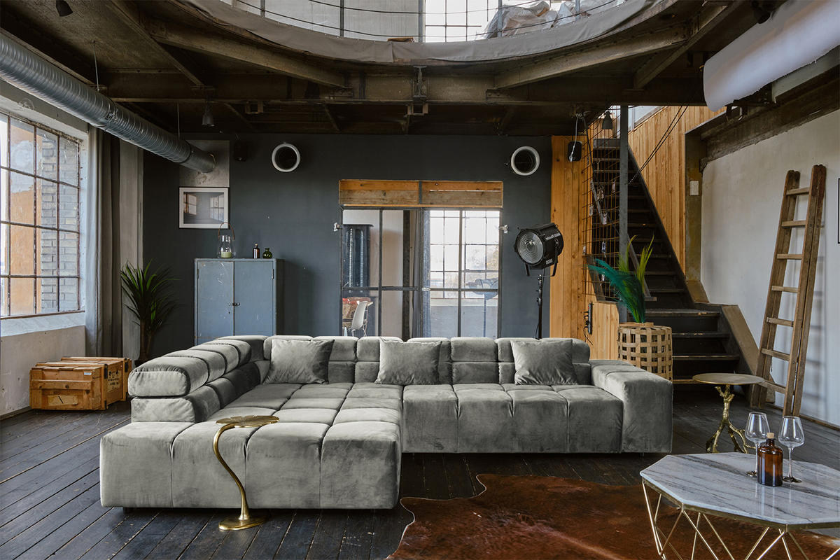 ECKSOFA MIT MOTORISCHEM SITZVORZUG NEVADA Silber Velvet - Silberfarben/Schwarz, Textil (319/215cm) - KAWOLA