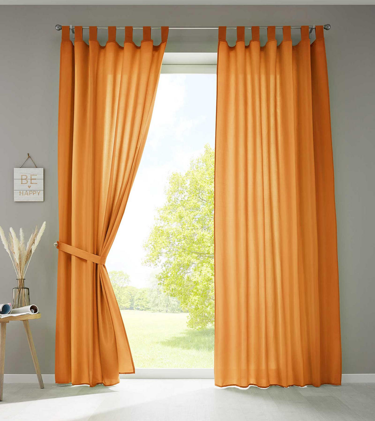 VORHANG 2ER SET POTSDAM HxB 245x140 cm Orange - Orange, Textil (140/245cm) - Gardinenbox