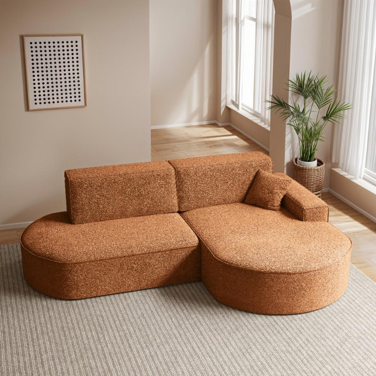 ECKSOFA Modena Pro - Komfort Und Stil stoff Arena Orange Rechts - Orange, Holz (278/179cm) - Kaiser Möbel