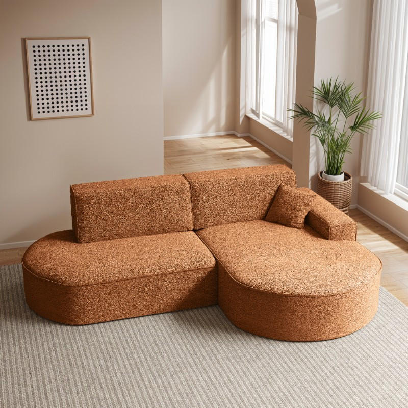 Thumbnail - Kaiser Möbel Ecksofa, Orange, Holz, L-Form, 278x179 cm, Wohnzimmer, Sofas & Couches, Wohnlandschaften, Ecksofas