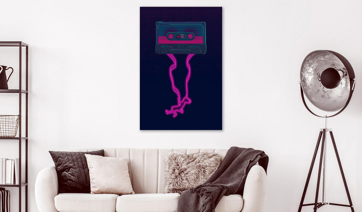 KUNSTDRUCK Blau 40/60 cm - Blau/Pink, Textil (40/60cm) - KUNSTLOFT