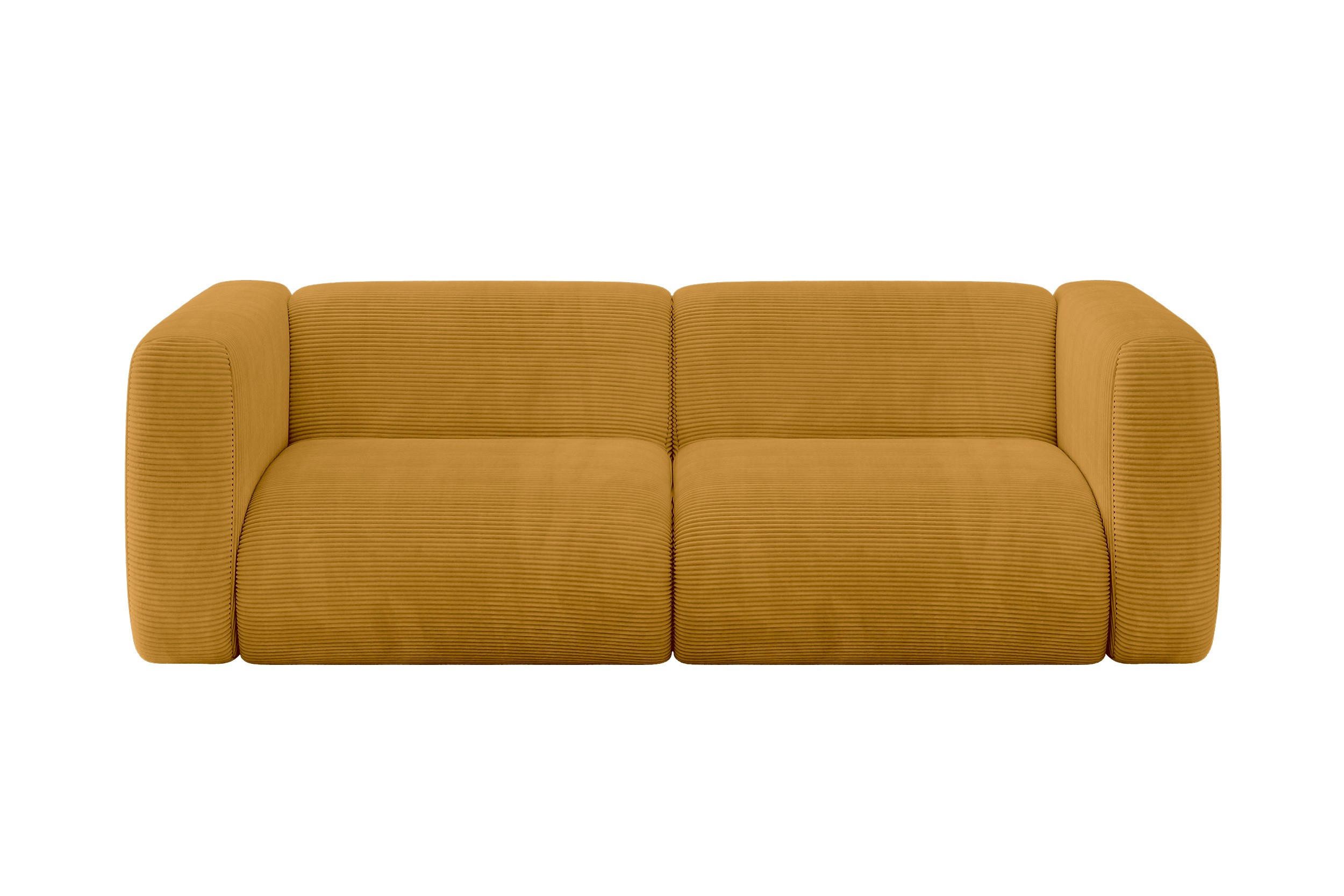 MODULARES Sofa 2-SITZER MIRA-S1 228x89x70 Senfgelb cm Cord - Currygelb/Schwarz, Holzwerkstoff/Kunststoff (228/70/89cm) - ALTDECOR