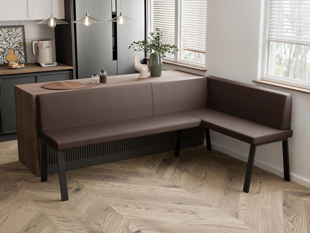 ECKBANK rechts MONO Y Kunstleder glatt, 128/168 cm Braun - Braun, Kunststoff/Textil (128/168cm) - Idohome