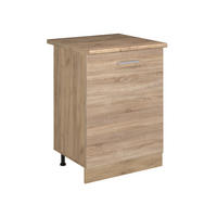 SPODNÍ SKŘÍŇKA KUCHYŇSKÉ LINKY R-Line, Sonoma/Zlatý mocný dub, 60 cm s 1 dveřmi pracovná doska Dub Goldkraft - Sonoma dub/barva dubu, kompozitní dřevo (60/81.6/60cm) - Vicco