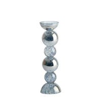 KERZENHALTER Itinga Grau 9.5/9.5/34 cm - Grau, Glas (9.5/34/9.5cm) - Light & Living