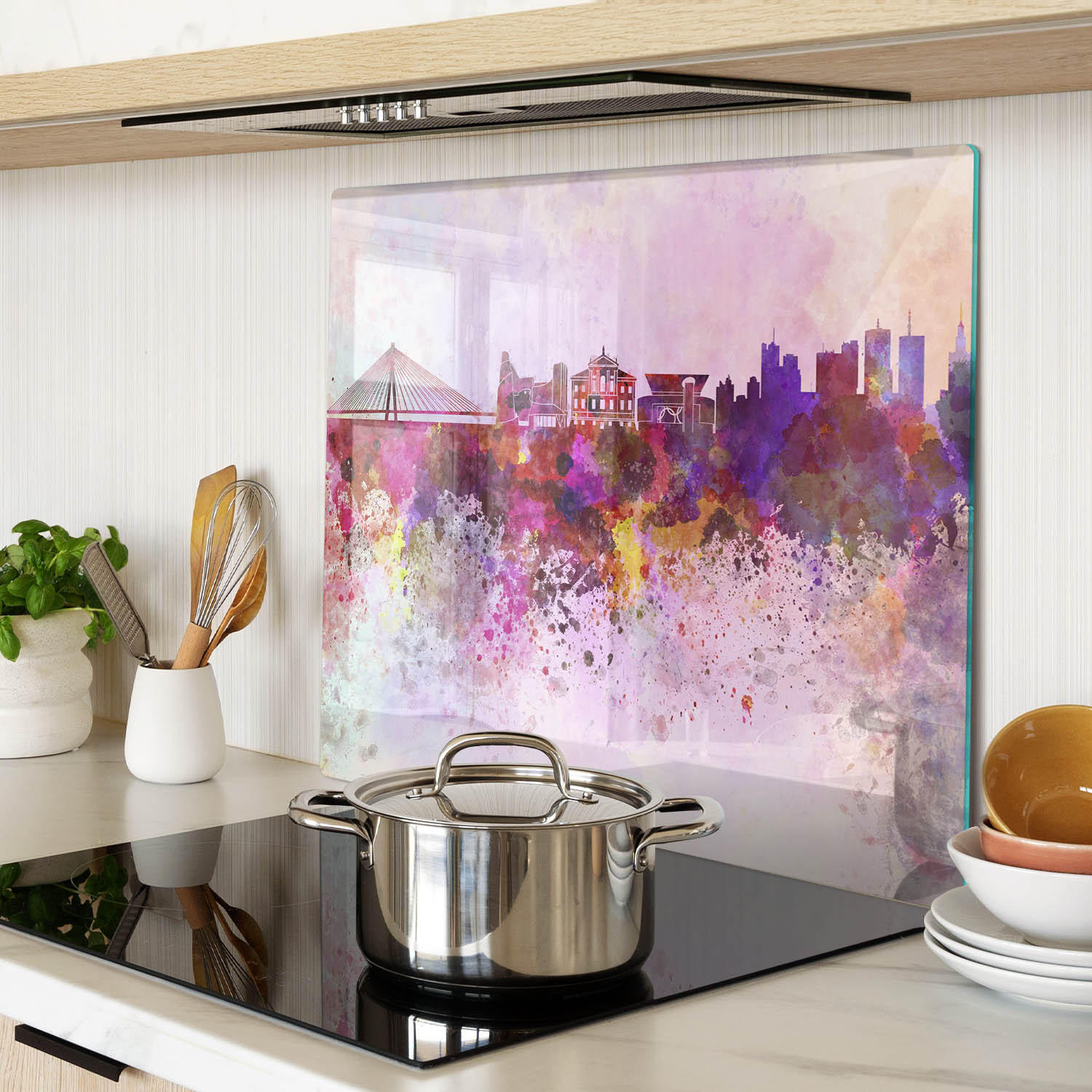 GLASPLATTE 60x52 cm Warschau - Multicolor, Glas (60/0.4/52cm) - TULUP