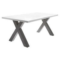 ESSTISCH ausziehbar Eike 3 160 x 90 x 75 Esszimmertisch Graphit/Weiß Matt Lack - Weiß, Holz (160/90/75cm) - 58aufmkessel