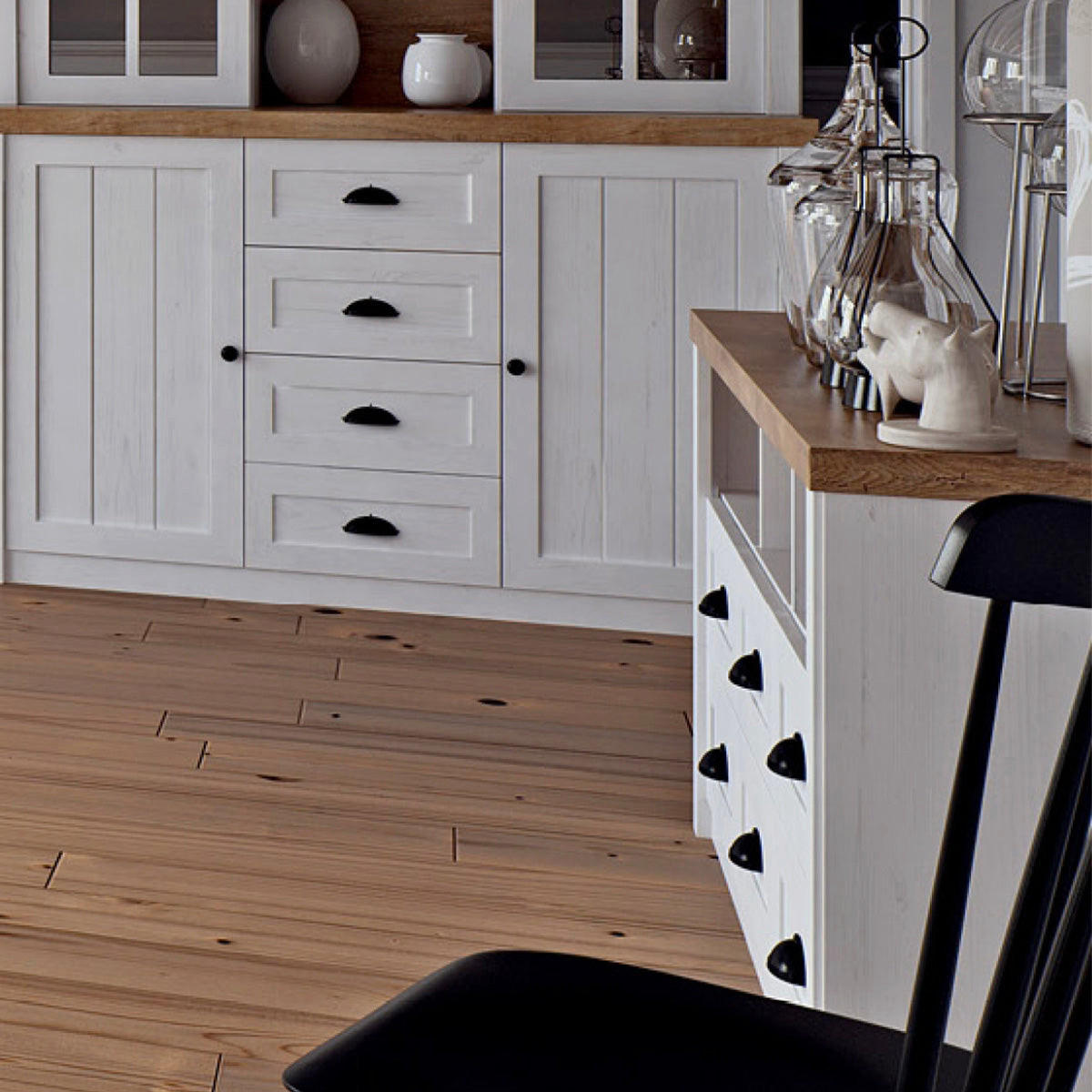 SIDEBOARD Léandre Weiß und Holz - Weiß, Holzwerkstoff (130.2/68.1/43.3cm) - Petits-meubles