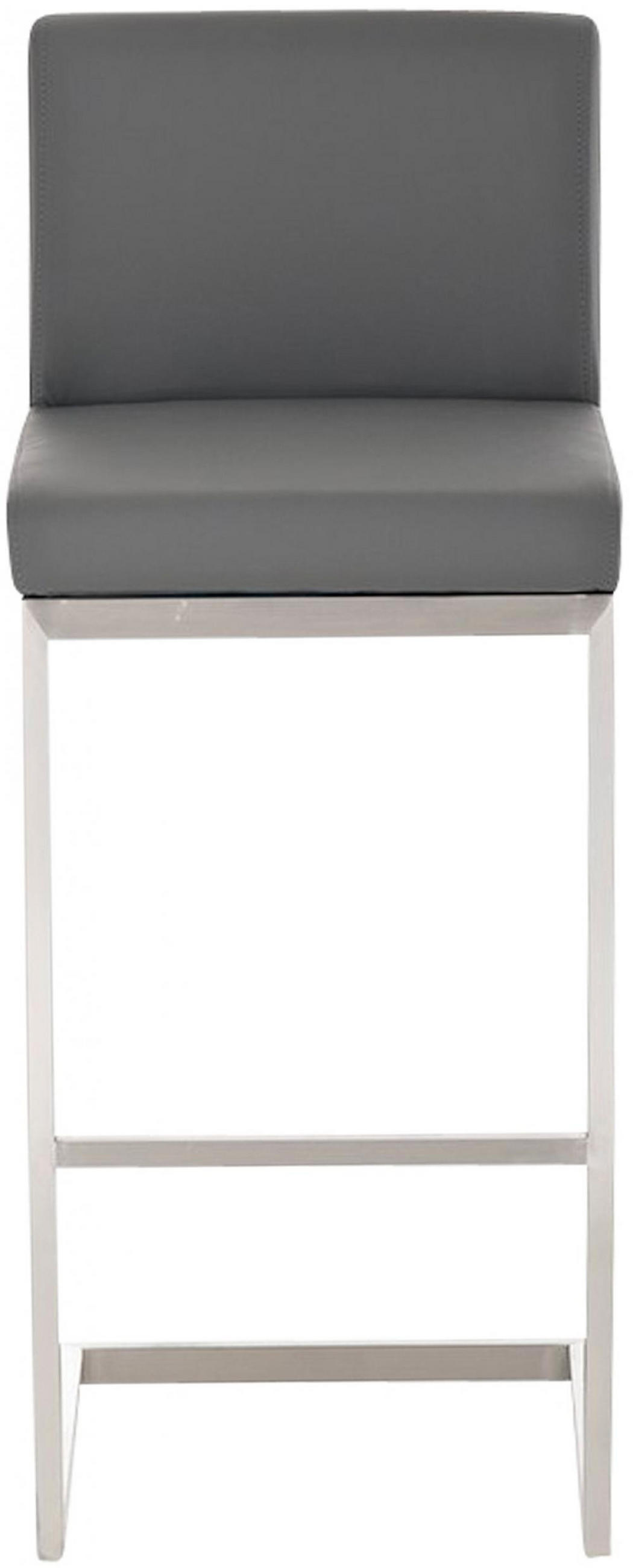 BARHOCKER 2er Set Lederlook grau - Grau, Textil/Metall (42/104/48cm) - CLP