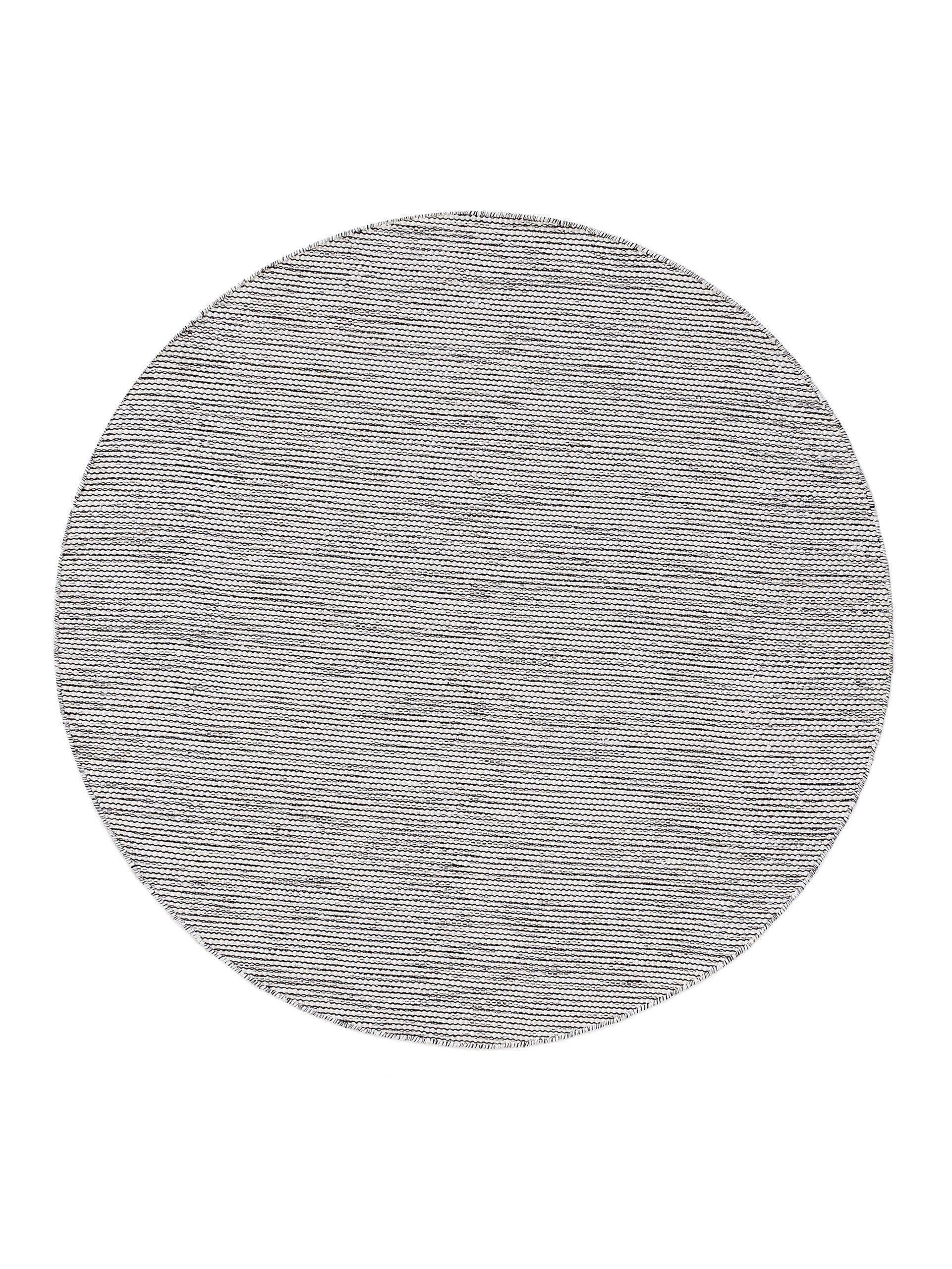 BAUMWOLLTEPPICH Ron handgewebt ø 160 cm rund - Schwarz, Naturmaterialien/Textil (160/160cm) - benuta