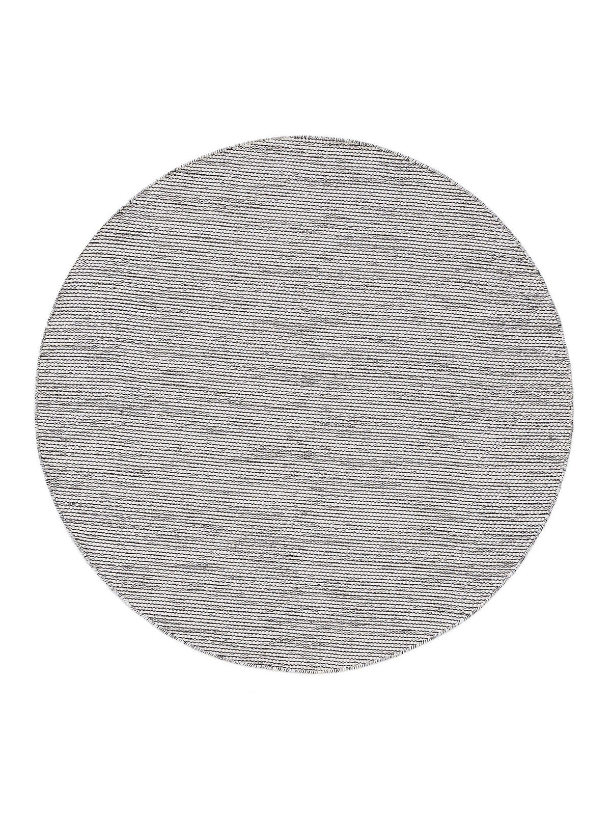 BAUMWOLLTEPPICH Ron handgewebt ø 240 cm rund - Schwarz, Naturmaterialien/Textil (240/240cm) - benuta