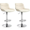 BARHOCKER 2er Set Stoff creme - Chromfarben/Creme, Textil/Metall (49/85/51cm) - CLP