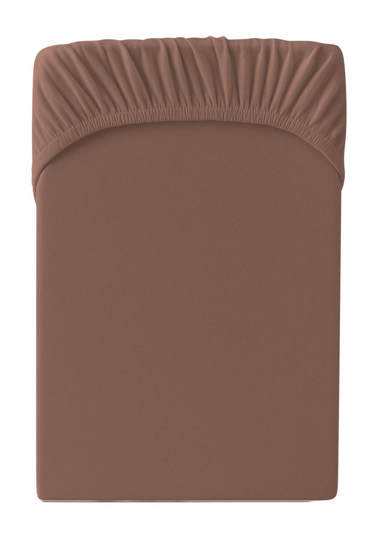 JERSEY-SPANNBETTLAKEN 180x200 - 200x200 cm, Bettlaken aus 100% Baumwolle mit Rundum-Gummizug, Spannbetttuch Braun - Braun, Textil (200/200cm) - Carpe Sonno