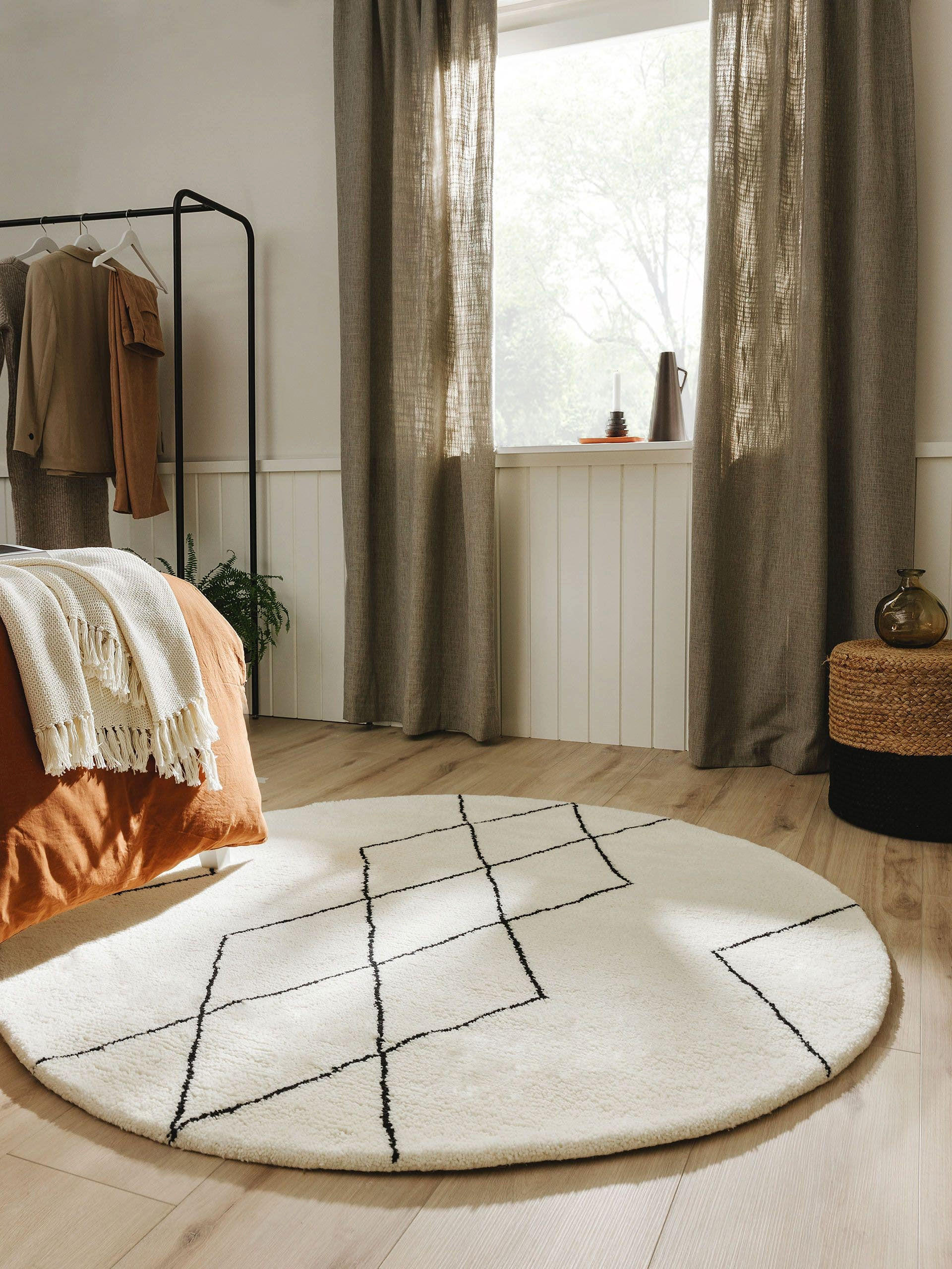 WOLLTEPPICH rund Berber Cream ø 100 cm rund - Creme, Textil (100/100cm) - benuta Pure