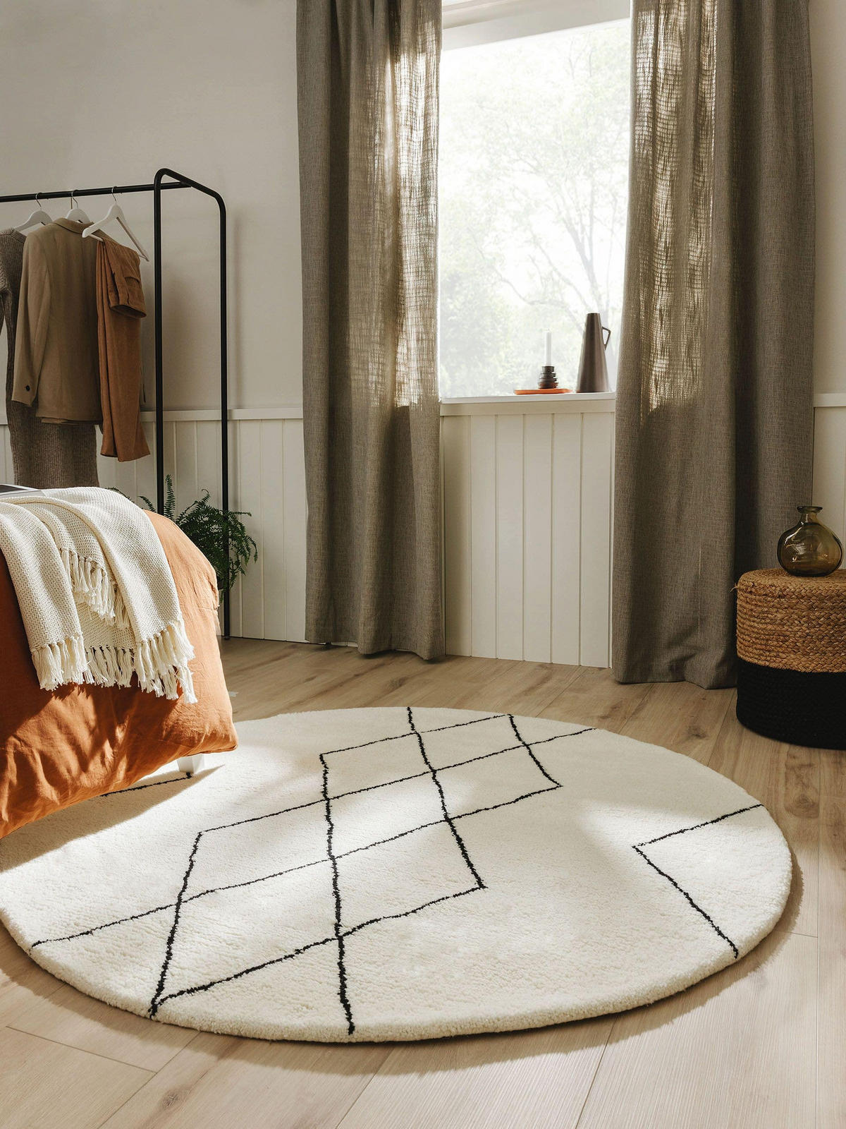 WOLLTEPPICH rund Berber Cream ø 100 cm rund - Creme, Textil (100/100cm) - benuta Pure