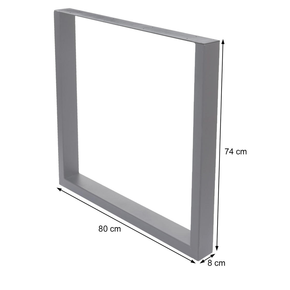 TISCHBEIN Schwarz 2er-Set - Schwarz, Metall (80/74/8cm) - MCW