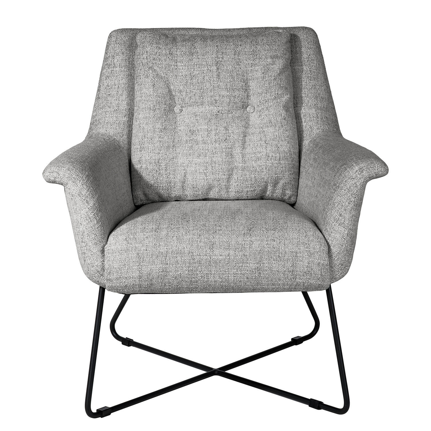 SESSEL - Schwarz/Grau, Textil (82/88/84cm) - home24