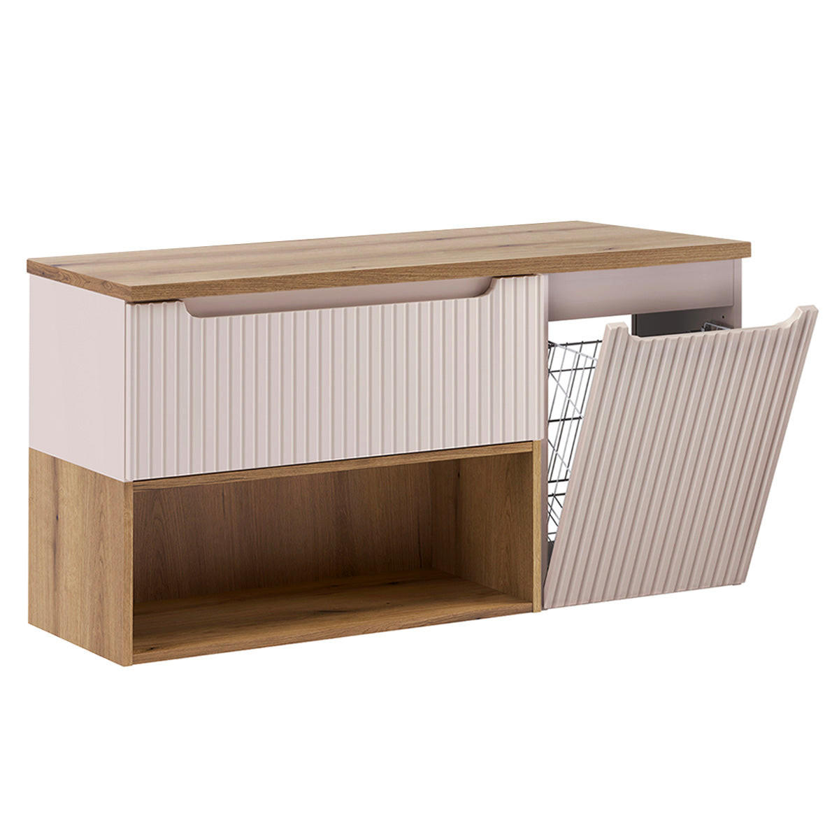 WASCHTISCHUNTERSCHRANK 120.4cm Riva Kaschmir - Beige, Holzwerkstoff (120.4/60/40cm) - Petits-meubles