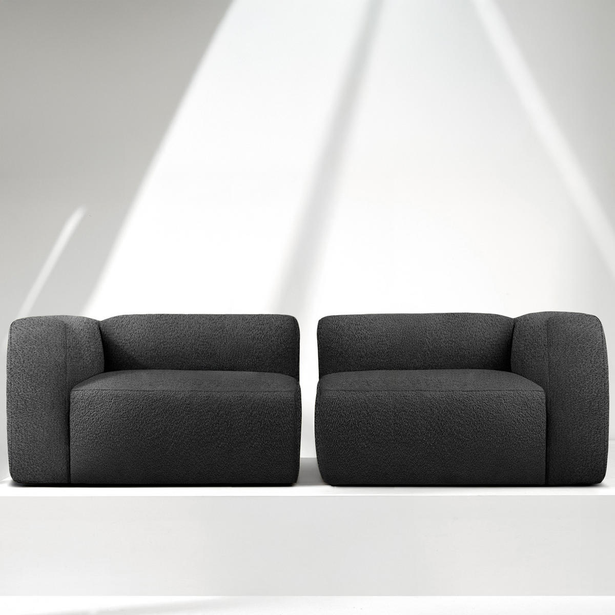 2,5-SITZER SOFA BUFFO, Dunkelgrau - Dunkelgrau, Holz/Holzwerkstoff (250/73/96cm) - KONSIMO®