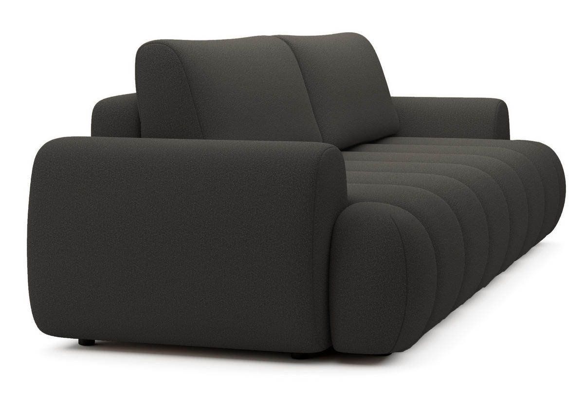 SOFA 260 cm mit Schlaffunktion Puro, Bettkasten, Modern Design, Dunkelgrau - Dunkelgrau, Holz (263/81/110cm) - Emporius