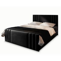 BOXBETT KANES 180x200 cm mit Matratze und Topper - Schwarz - Schwarz, Holz (180/200cm) - MASSENO