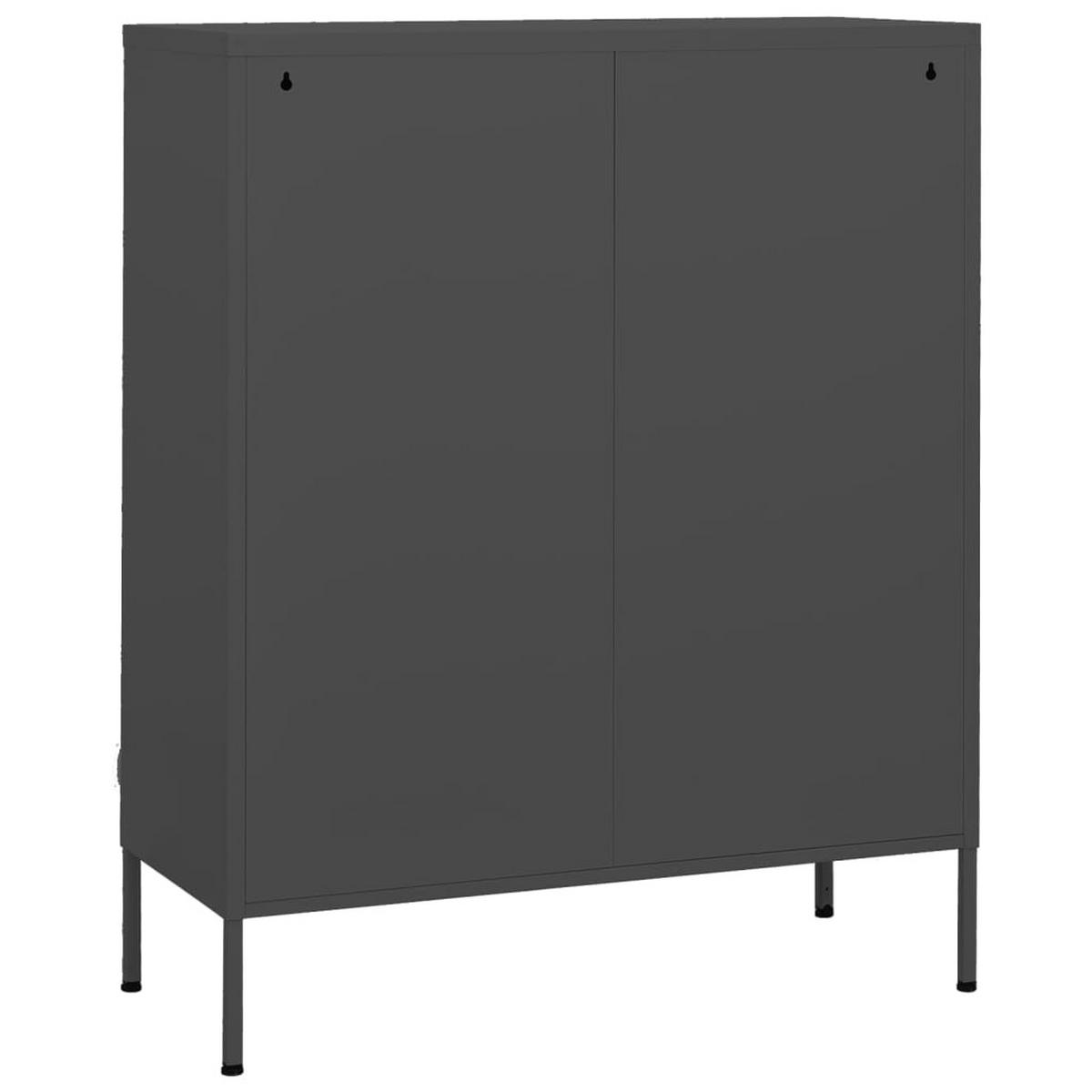 LAGERSCHRANK Anthrazit 80/35/101,5 Cm Stahl - Anthrazit, Metall (35/101.5/80cm) - vidaXL