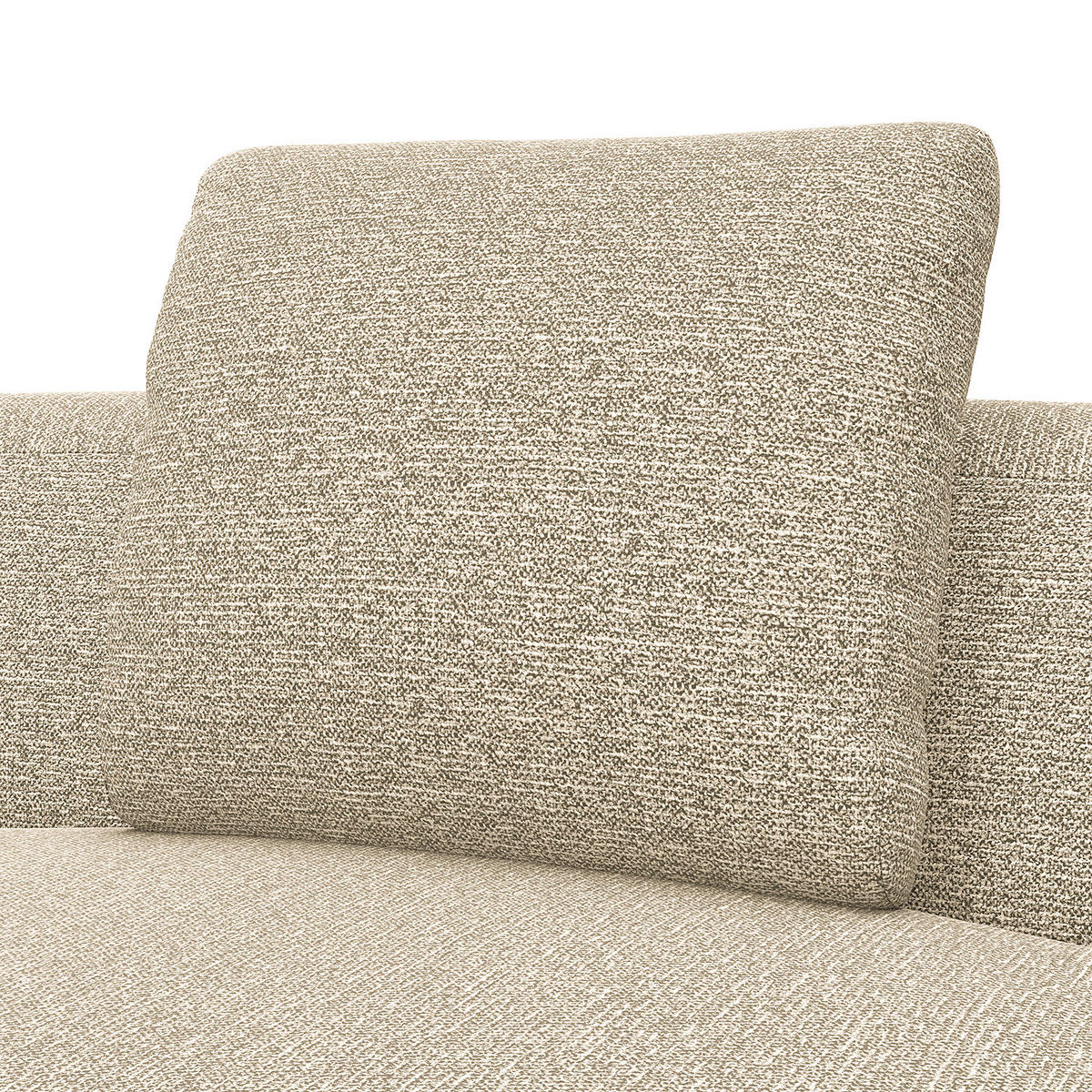 ECKSOFA mit Rundecke - Creme/Schwarz, Kunststoff/Textil (340/225cm) - home24