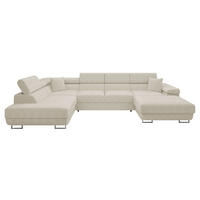 WOHNLANDSCHAFT Torezio Bis Cord, Seite: Links - Beige, Holz/Textil (346/90/203cm) - MIRJAN24