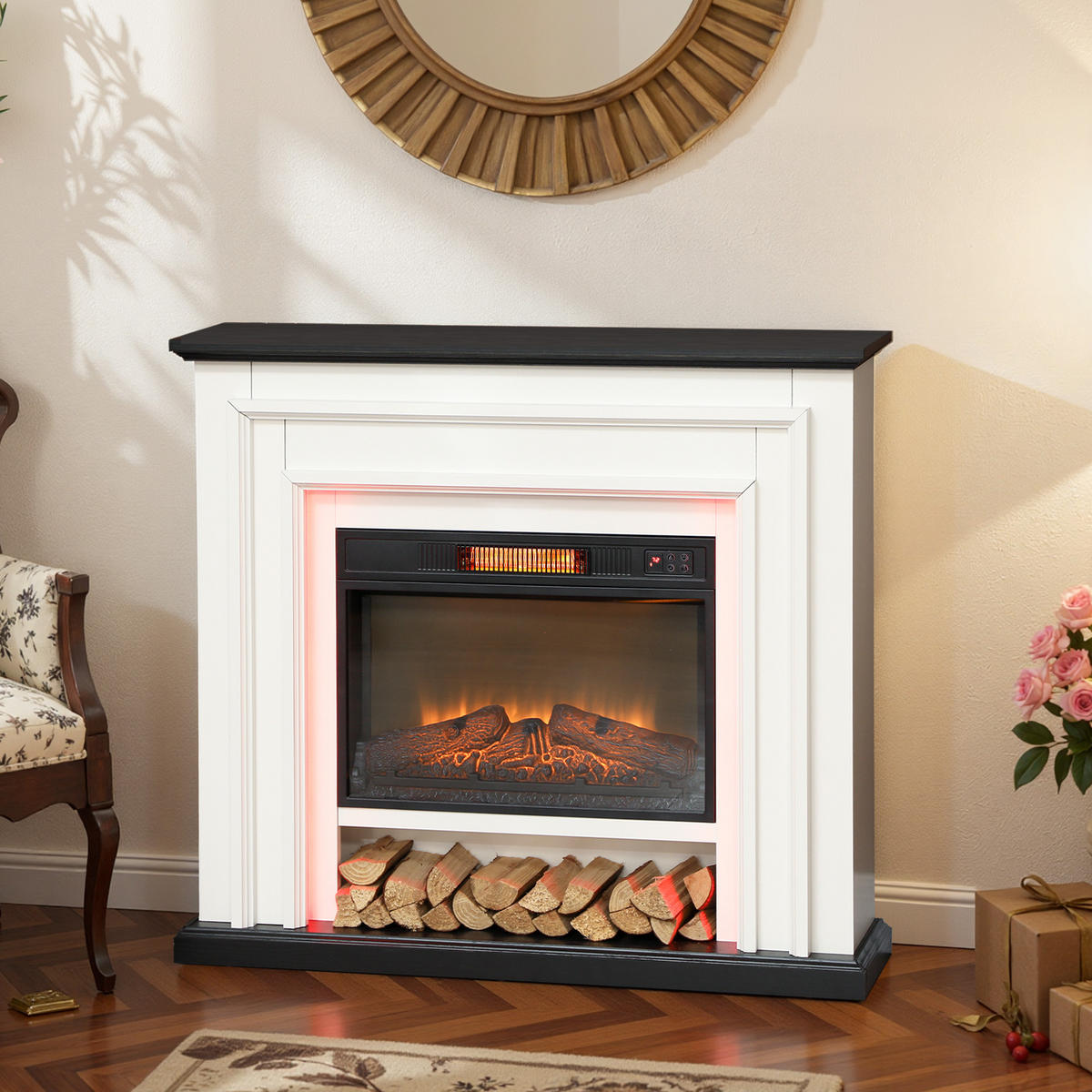 ELEKTROKAMIN DE-17071 1800 W RGB-LED-Flamme Schwarz - Schwarz, Metall (105/97/27cm) - ComfortXL