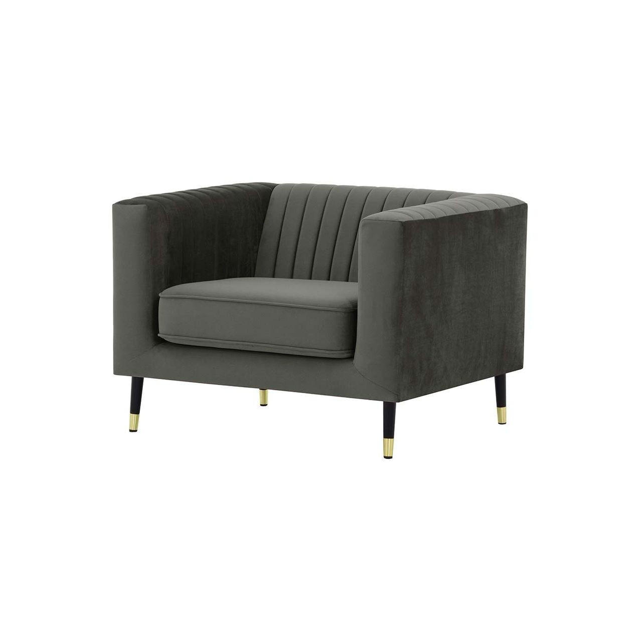 SESSEL Slender-Velluto 19 - Dunkelgrau, Holz/Textil (99/71/83cm) - SLF24