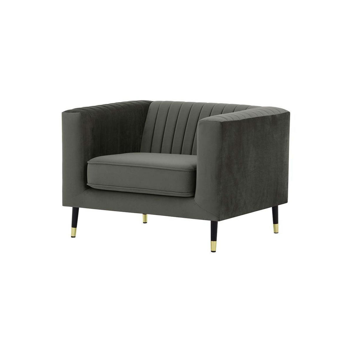 SESSEL Slender-Velluto 19 - Dunkelgrau, Holz/Textil (99/71/83cm) - SLF24